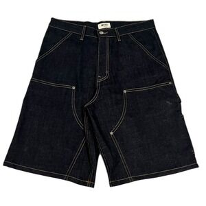 Mintcrew Los Angeles Mens Double Knee Carpenter Denim Shorts Indigo Blue 32